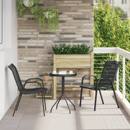 Set de Bistro de jardín de 3 piezas Negro de textileno y acero | Foro24.es | Tu tienda online para hogar, jardín y más Foro24.es