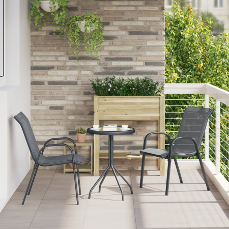 Juego de Bistro de Jardín de 3 Piezas Gris Textileno y Acero | Foro24.es | Tu tienda online para hogar, jardín y más Foro24.es