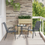 Juego de Bistro de Jardín de 3 Piezas Gris Textileno y Acero | Foro24.es | Tu tienda online para hogar, jardín y más Foro24.es