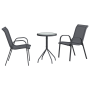 Juego de Bistro de Jardín de 3 Piezas Gris Textileno y Acero | Foro24.es | Tu tienda online para hogar, jardín y más Foro24.es