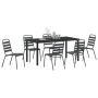 Juego de Comedor de Jardín 7 Piezas Gris Oscuro Acero de , Sillas de jardín - Ref: Foro24-3379300, Precio: 428,72 €, Descuent...