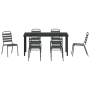Juego de Comedor de Jardín 7 Piezas Gris Oscuro Acero de , Sillas de jardín - Ref: Foro24-3379300, Precio: 428,72 €, Descuent...