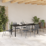 Juego de Comedor de Jardín de 7 Piezas Gris Oscuro de Acero