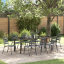 Conjunto de Comedor de Jardín de 9 Piezas Gris Oscuro de Acero de , Sillas de jardín - Ref: Foro24-3379302, Precio: 507,35 €,...