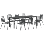 Conjunto de Comedor de Jardín de 9 Piezas Gris Oscuro de Acero de , Sillas de jardín - Ref: Foro24-3379302, Precio: 507,35 €,...