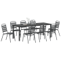 Conjunto de Comedor de Jardín de 9 Piezas Gris Oscuro de Acero de , Sillas de jardín - Ref: Foro24-3379302, Precio: 507,35 €,...
