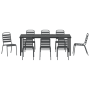 Conjunto de Comedor de Jardín de 9 Piezas Gris Oscuro de Acero de , Sillas de jardín - Ref: Foro24-3379302, Precio: 507,35 €,...