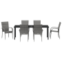 Juego de Comedor de Jardín de 7 Piezas Gris Poliratán de , Sillas de jardín - Ref: Foro24-3379413, Precio: 402,65 €, Descuent...