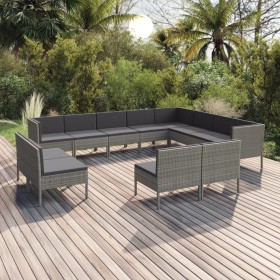 12-piece garden furniture set and gray synthetic rattan cushions by vidaXL, Garden sets - Ref: Foro24-3094486, Price: 1,00 €,...