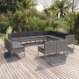 12-teiliges Gartenmöbel-Set und graue synthetische Rattankissen von vidaXL, Gartensets - Ref: Foro24-3094486, Preis: 1,00 €, ...