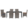 Set de Comedor de Jardín de 7 Piezas con Cojines Gris Ratán
