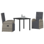 Set de Comedor de Jardín de 3 Piezas con Cojines Gris Ratán PE de , Sillas de jardín - Ref: Foro24-3379499, Precio: 397,03 €,...