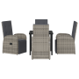 Conjunto de comedor de jardín de 5 piezas con cojines rattan sintético gris de , Sillas de jardín - Ref: Foro24-3379500, Prec...
