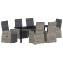 Set de 7 piezas de comedor de jardín con cojines gris poliratán de , Sillas de jardín - Ref: Foro24-3379504, Precio: 1,00 €, ...