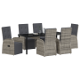 Set de 7 piezas de comedor de jardín con cojines gris poliratán de , Sillas de jardín - Ref: Foro24-3379504, Precio: 1,00 €, ...
