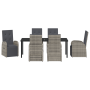 Set de 7 piezas de comedor de jardín con cojines gris poliratán de , Sillas de jardín - Ref: Foro24-3379504, Precio: 1,00 €, ...