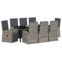 Set de Comedor de Jardín de 9 Piezas con Cojines Grises Poliratán de , Sillas de jardín - Ref: Foro24-3379505, Precio: 1,00 €...
