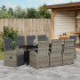 Set de Comedor de Jardín de 9 Piezas con Cojines Grises Poliratán de , Sillas de jardín - Ref: Foro24-3379505, Precio: 1,00 €...