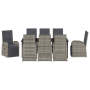 Set de Comedor de Jardín de 9 Piezas con Cojines Grises Poliratán de , Sillas de jardín - Ref: Foro24-3379505, Precio: 1,00 €...