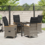 Conjunto de comedor de jardín de 5 piezas con cojines gris ratán polivalente de , Sillas de jardín - Ref: Foro24-3379619, Pre...