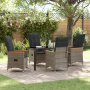 Set de Comedor de Jardín de 5 Piezas con Cojines en Poliratán Gris de , Sillas de jardín - Ref: Foro24-3379620, Precio: 540,2...