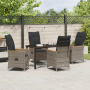 Set de Comedor de Jardín de 5 Piezas con Cojines en Poliratán Gris de , Sillas de jardín - Ref: Foro24-3379620, Precio: 540,2...
