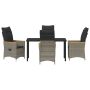 Set de Comedor de Jardín de 5 Piezas con Cojines en Poliratán Gris de , Sillas de jardín - Ref: Foro24-3379620, Precio: 540,2...