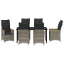 Conjunto de comedor de jardín de 7 piezas con cojines de poliratán gris de , Sillas de jardín - Ref: Foro24-3379622, Precio: ...