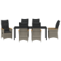 Conjunto de comedor de jardín de 7 piezas con cojines gris rattan poli de , Sillas de jardín - Ref: Foro24-3379623, Precio: 7...