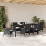 Set de Comedor para Jardín de 7 Piezas en Poliratán Negro