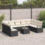 Conjunto de sofá de jardín 10 pcs Negro Poliratán