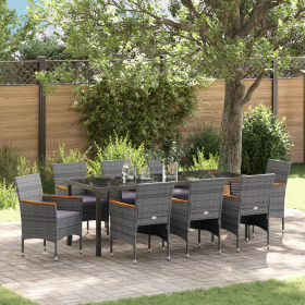 Conjunto de Comedor Jardín de 4 Piezas Gris Poliratán de , Sillas de jardín - Ref: Foro24-3379764, Precio: 696,86 €, Descuent...