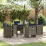 Conjunto de Comedor de Jardín de 5 Piezas con Cojines Poliratán