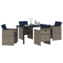 Conjunto de Comedor de Jardín de 5 Piezas con Cojines Poliratán