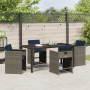 Juego de Comedor de Jardín de 5 Piezas con Cojines Gris Ratán Poliéster de , Sillas de jardín - Ref: Foro24-3380002, Precio: ...