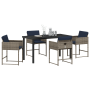 Conjunto de Comedor de Jardín de 5 Piezas con Cojines en Gris de , Sillas de jardín - Ref: Foro24-3380033, Precio: 260,45 €, ...