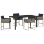 Conjunto de Comedor de Jardín de 5 Piezas con Cojines Gris Poliratán de , Sillas de jardín - Ref: Foro24-3380034, Precio: 272...