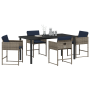 Conjunto de Comedor de Jardín de 5 Piezas con Cojines Gris Poliratán de , Sillas de jardín - Ref: Foro24-3380034, Precio: 272...