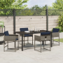 Conjunto de Comedor de Jardín de 5 Piezas con Cojines Gris Poliratán de , Sillas de jardín - Ref: Foro24-3380034, Precio: 272...