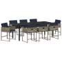 Juego de Comedor de Jardín de 9 Piezas con Cojines Gris Poliratán de , Sillas de jardín - Ref: Foro24-3380035, Precio: 445,57...