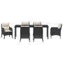 Set de Comedor de Jardín de 7 Piezas con Cojines Negro Poliratán de , Sillas de jardín - Ref: Foro24-3380146, Precio: 710,60 ...