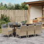 Juego de Comedor de Jardín de 9 Piezas con Cojines Beige de Poliratán de , Sillas de jardín - Ref: Foro24-3380182, Precio: 1,...