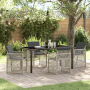 Conjunto de Comedor de Jardín de 5 Piezas con Cojines Gris Claro Ratán Poliéster de , Mesas de jardín - Ref: Foro24-3380639, ...