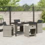 Juego de Comedor de Jardín de 5 Piezas con Cojines Gris Claro de Poliratán de , Sillas de jardín - Ref: Foro24-3380707, Preci...