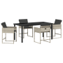 Conjunto de Comedor de Jardín de 5 Piezas con Cojines Poliratán Gris Claro de , Sillas de jardín - Ref: Foro24-3380735, Preci...