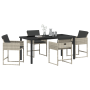 Conjunto de Comedor de Jardín de 5 Piezas con Cojines Poliratán Gris Claro de , Sillas de jardín - Ref: Foro24-3380735, Preci...