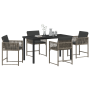 Set de Comedor de Jardín de 5 Piezas con Cojines gris Poliratán de , Sillas de jardín - Ref: Foro24-3380750, Precio: 248,35 €...