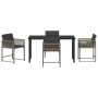 Set de Comedor de Jardín de 5 Piezas con Cojines gris Poliratán de , Sillas de jardín - Ref: Foro24-3380750, Precio: 248,35 €...