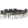 Conjunto de Comedor de Jardín 9 Piezas con Cojines Gris Poliratán de , Sillas de jardín - Ref: Foro24-3380752, Precio: 419,19...