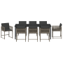 Conjunto de Comedor de Jardín 9 Piezas con Cojines Gris Poliratán de , Sillas de jardín - Ref: Foro24-3380752, Precio: 419,19...